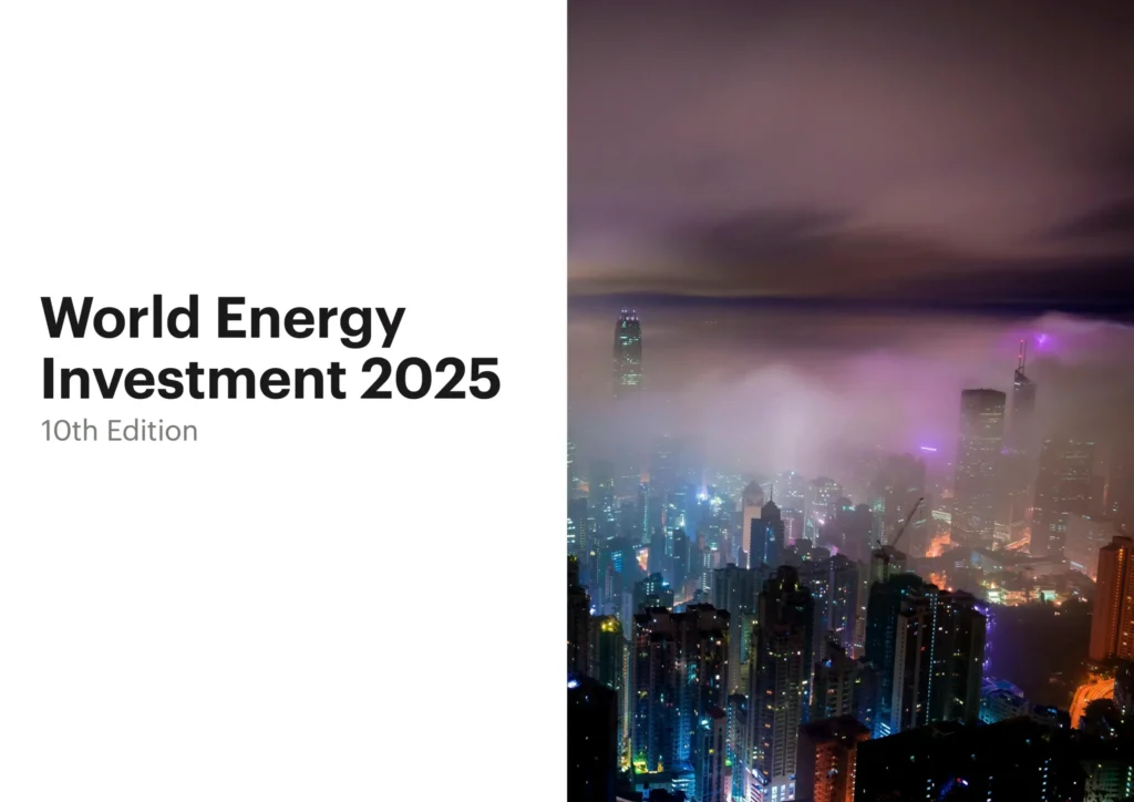 Grafico sui trend globali di investimento energetico del report IEA 2025: energia pulita in crescita, reti sotto pressione.