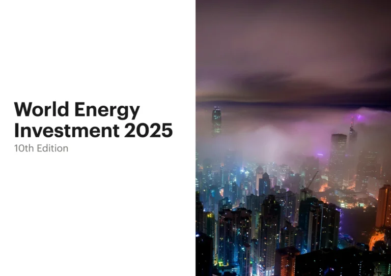 Grafico sui trend globali di investimento energetico del report IEA 2025: energia pulita in crescita, reti sotto pressione.
